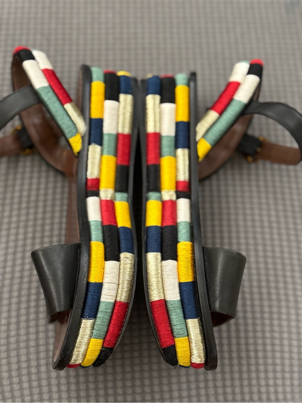 Tory Burch Camilla platform sandal w/stitched colorful bottom and leather upper - Picture 8 of 13